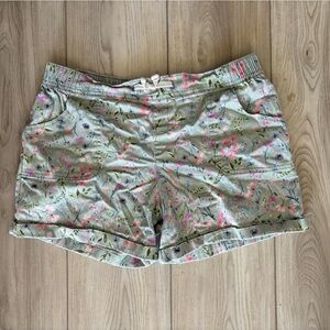 Wonder Nation Girls Size XXL (18) Flora Print Green Shorts